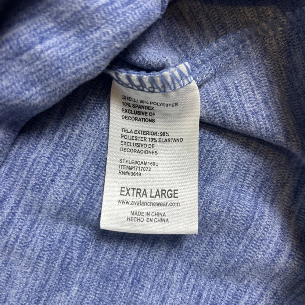 Avalanche Outdoor Supply Co Mens XL Blue Heathered Quarter Zip Pullover‎ Sweater